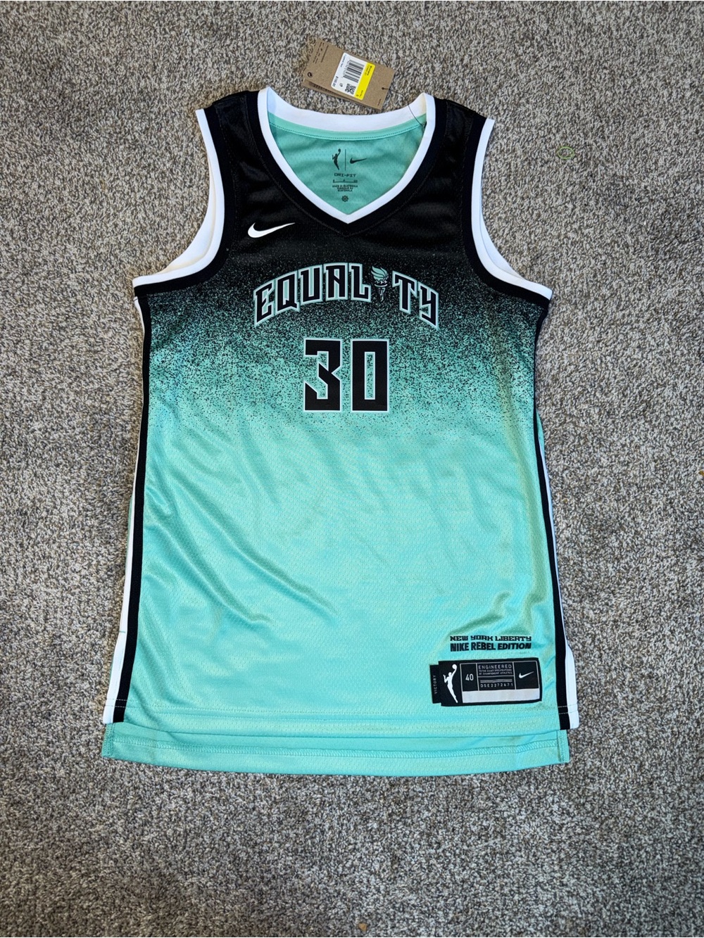 B/O Nike Equality Stewart Basketball Jersey - Mint & Black BRAND NEW WITH TAGS